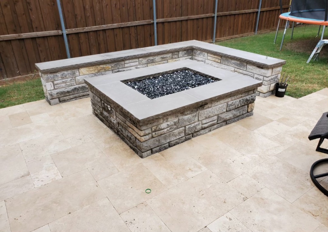 aeroscapesllc-outdoor-living-spaces-melissa An outdoor living space with a bespoke firepit.
